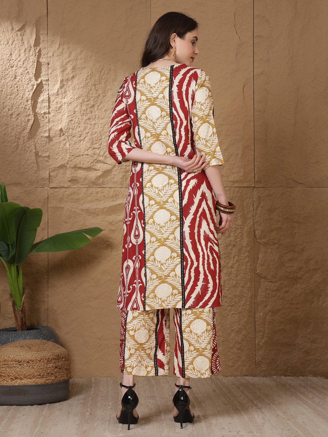 Printed Viscose Rayon Straight Kurta Set