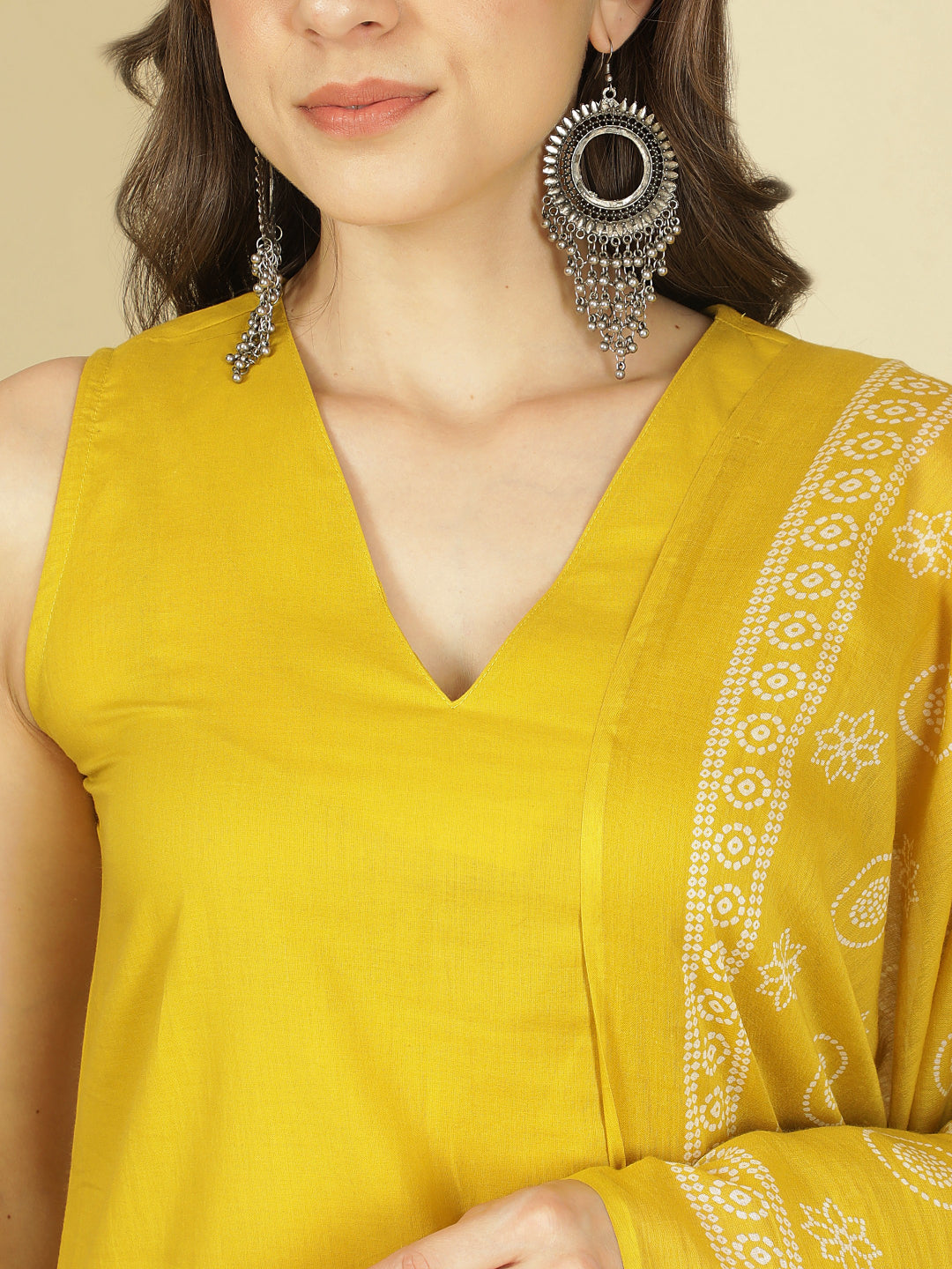 Dyed Pure Cotton Straight Kurta Set With Dupatta