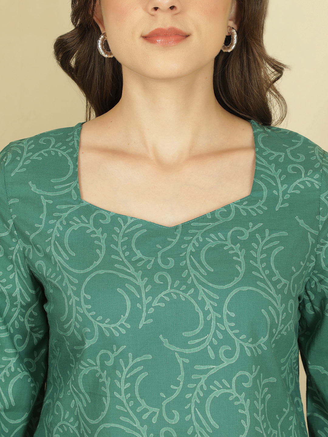 Printed Cotton Long Sleeves Top