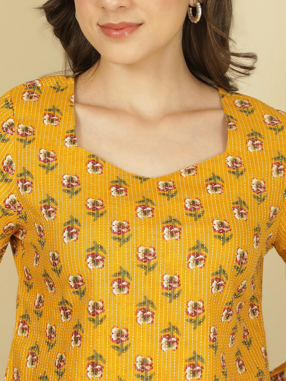 Printed Cotton Long Sleeves Top