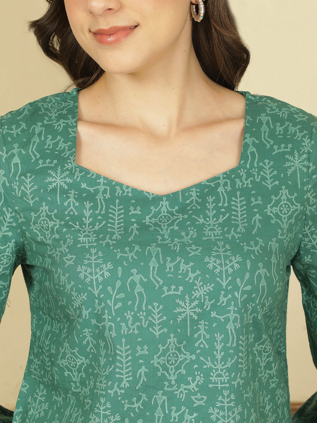 Printed Cotton Long Sleeves Top