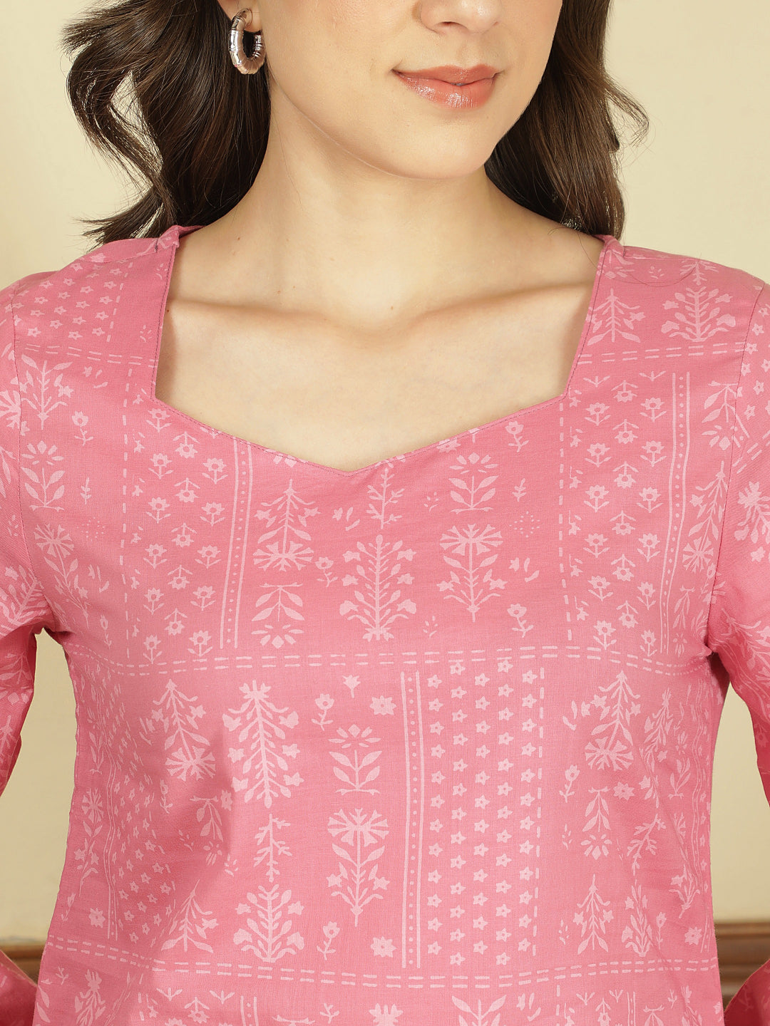 Printed Cotton Long Sleeves Top