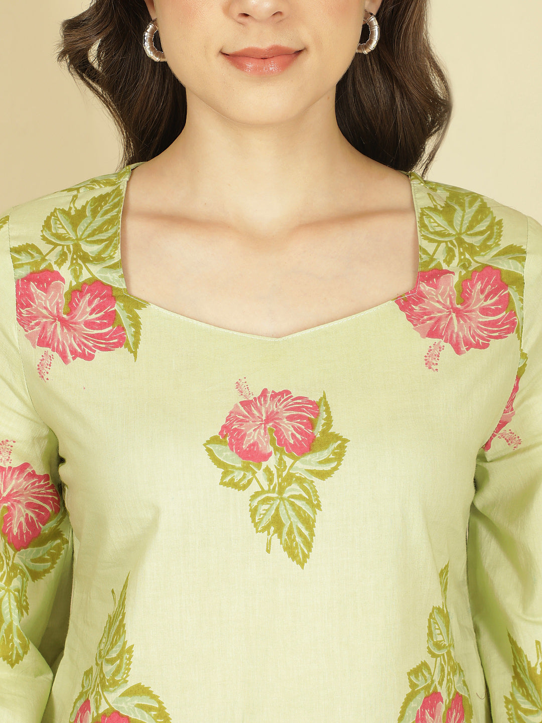 Printed Cotton Long Sleeves Top
