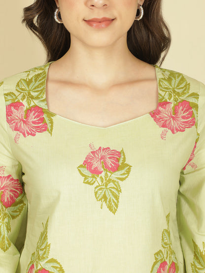 Printed Cotton Long Sleeves Top