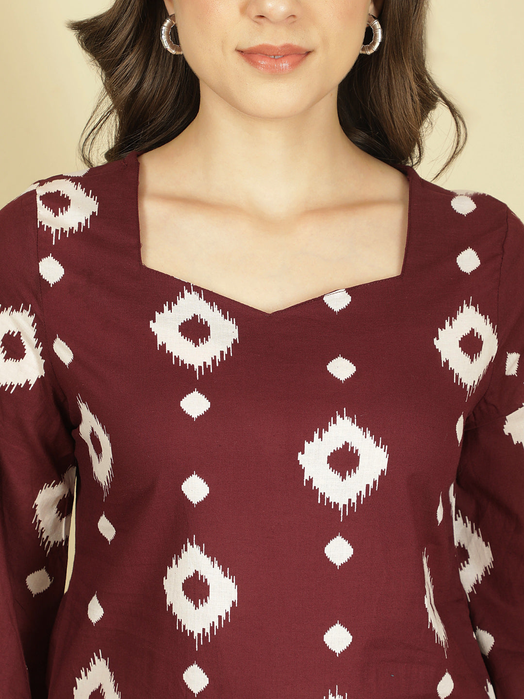 Printed Cotton Long Sleeves Top