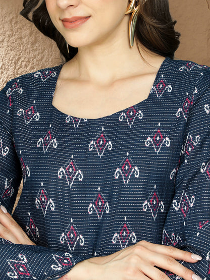 Printed Cotton Long Sleeves Top