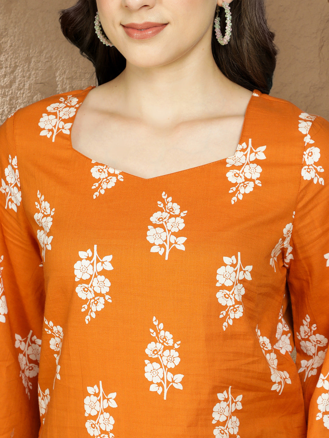 Printed Cotton Long Sleeves Top