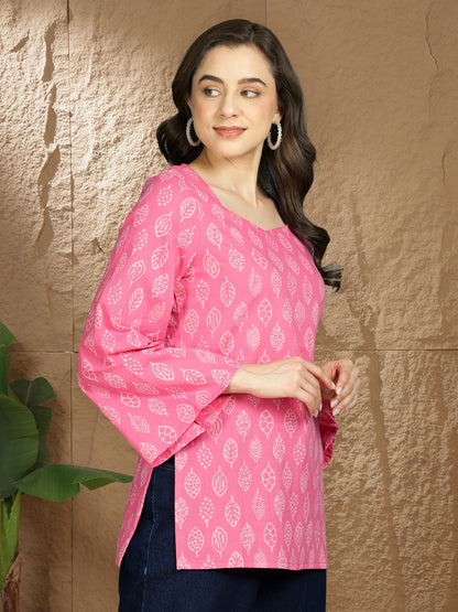 Printed Cotton Long Sleeves Top