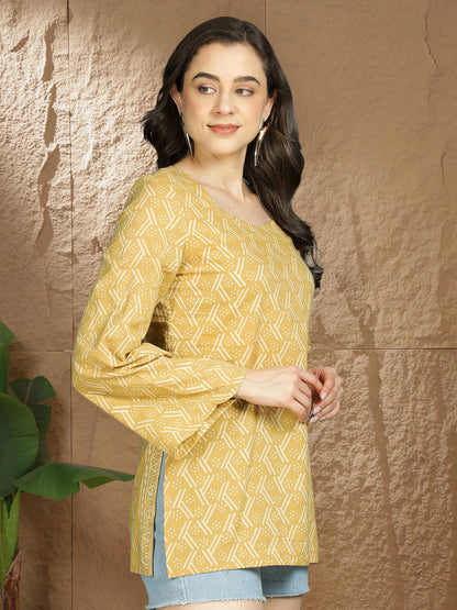 Printed Cotton Long Sleeves Top
