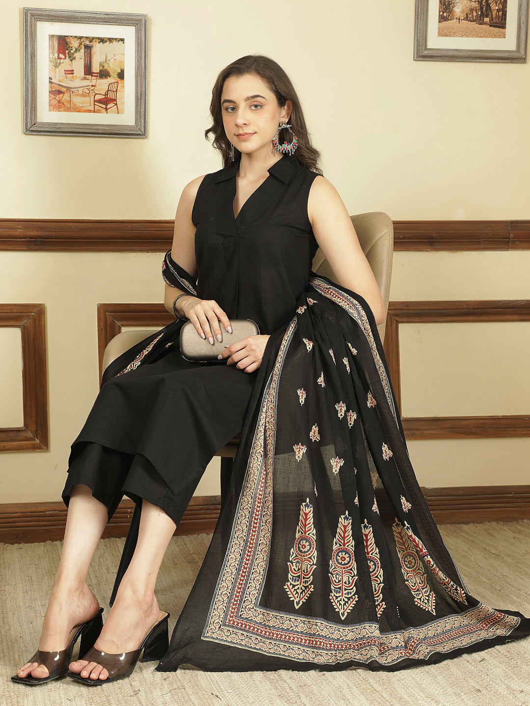Dyed Pure Cotton Straight Kurta Set With Dupatta