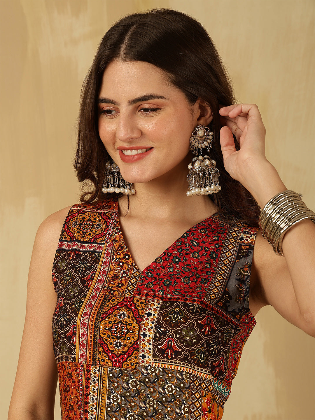 Printed Viscose Rayon Sleeveless Top