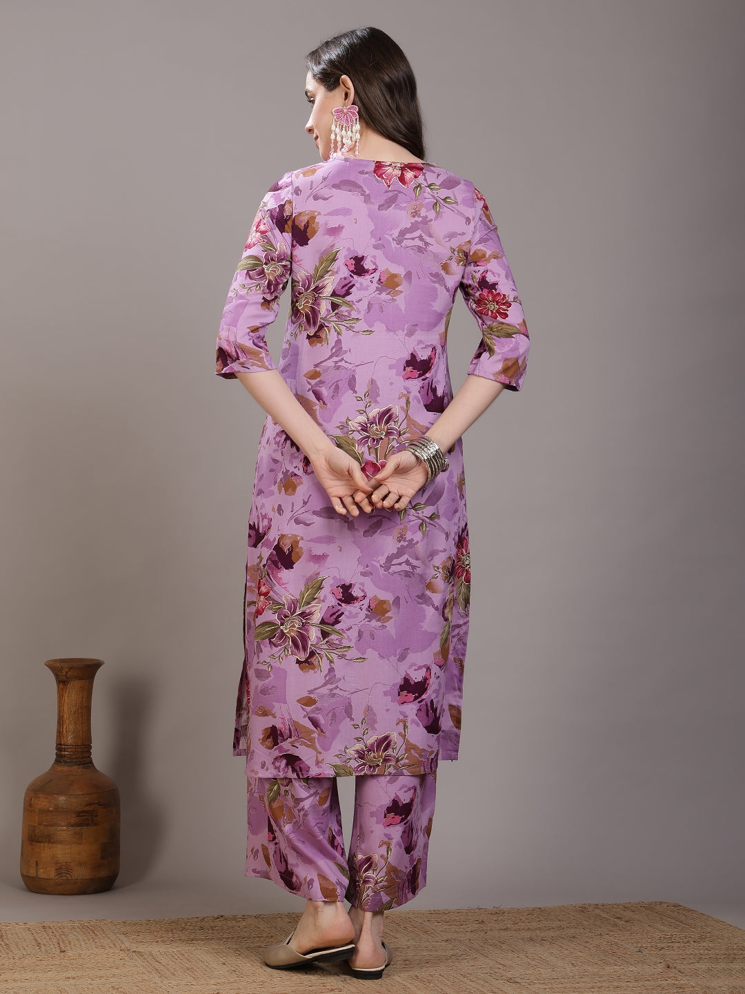 Printed Viscose Rayon Straight Kurta Set