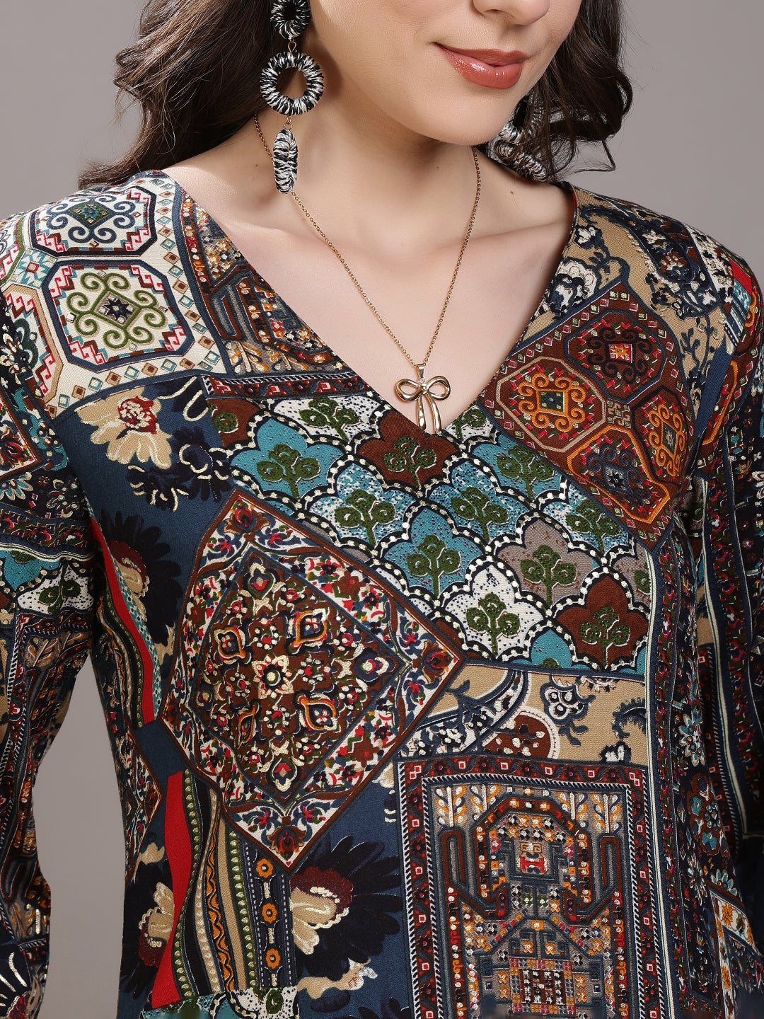 Printed Viscose Rayon Straight Kurta Set