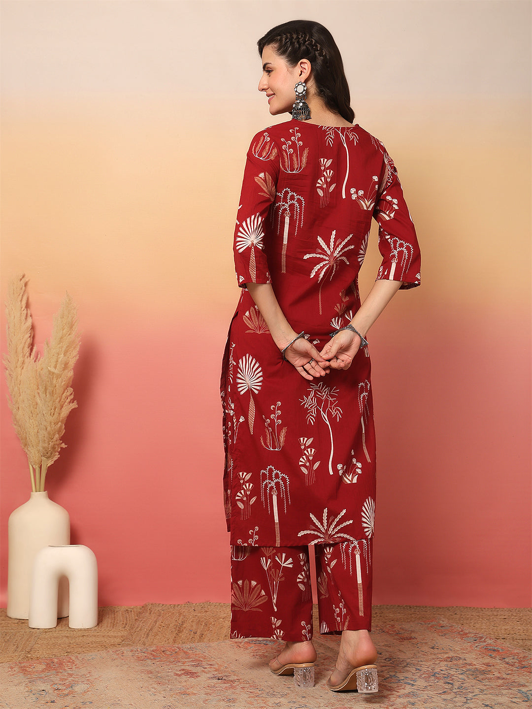 Printed Pure Cotton Straight Kurta Set