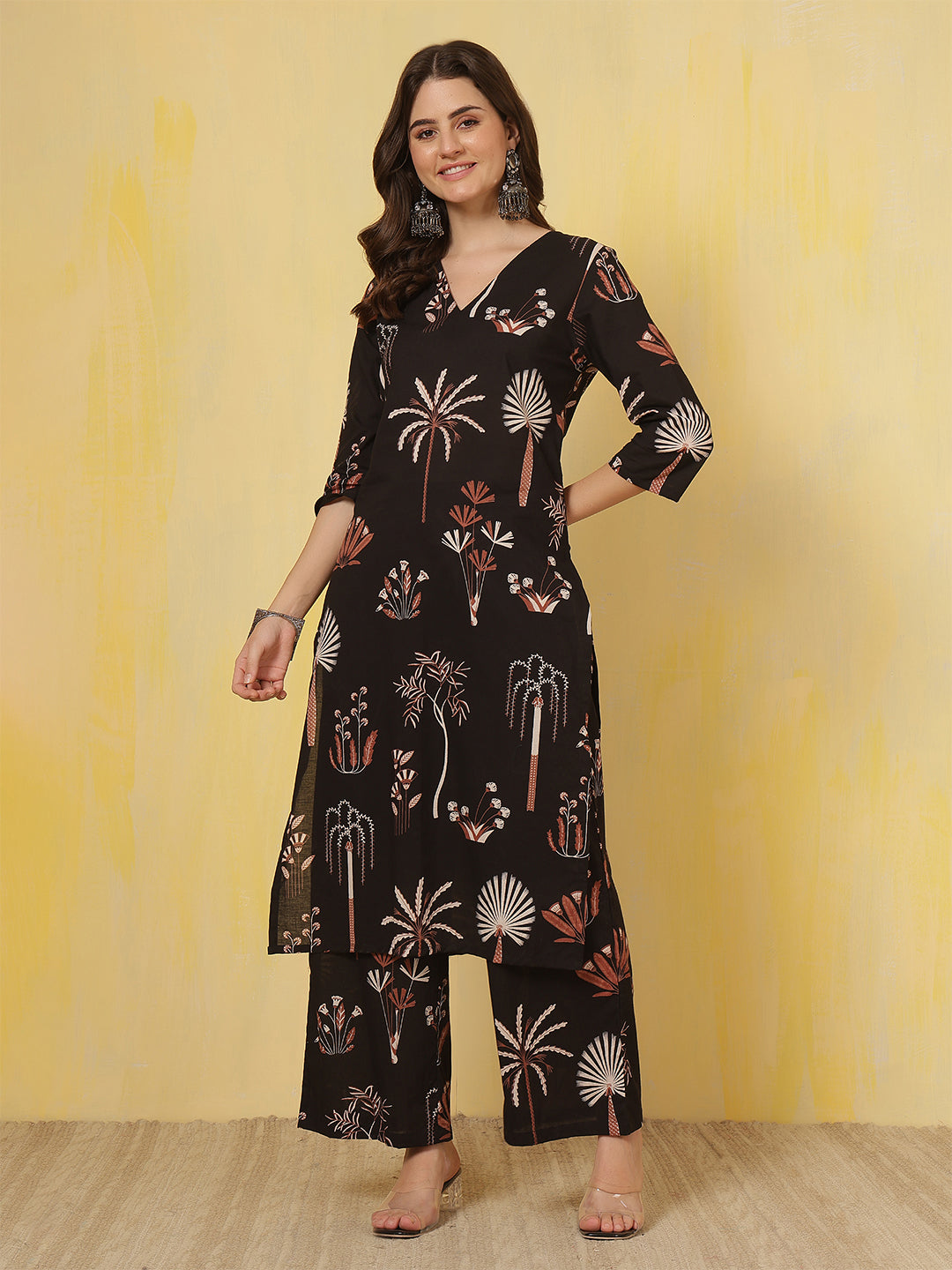 Printed Pure Cotton Straight Kurta Set
