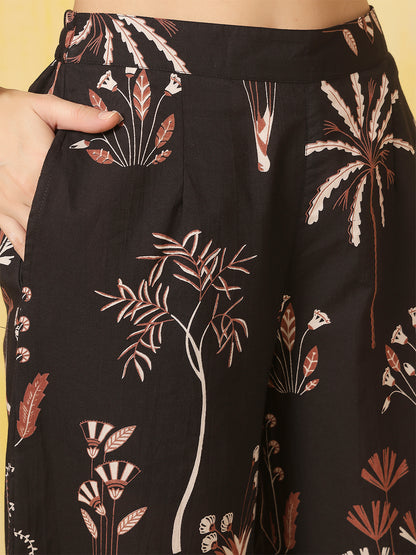 Printed Pure Cotton Straight Kurta Set