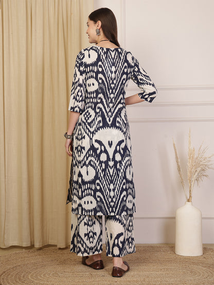 Printed Pure Cotton Straight Kurta Set