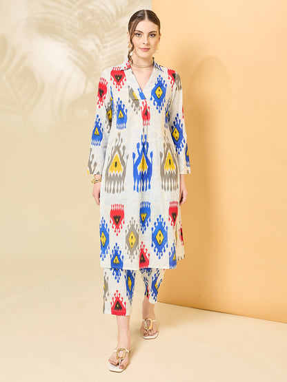 Printed Pure Cotton Straight Kurta Set
