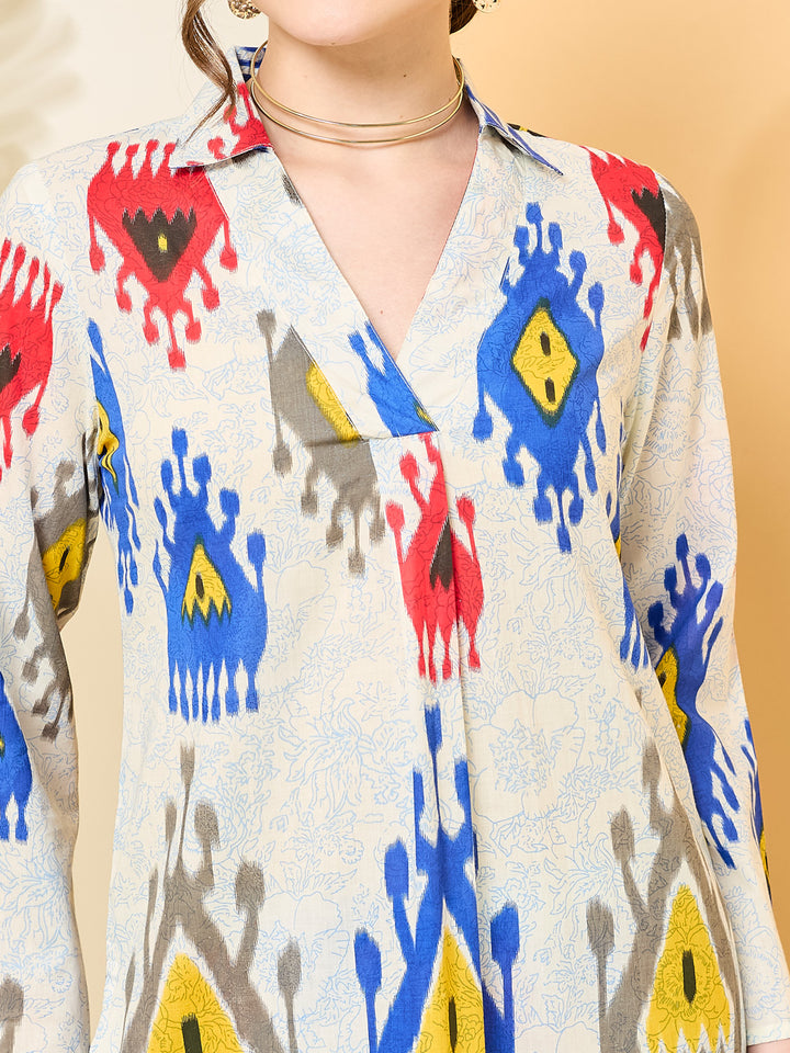 Printed Pure Cotton Straight Kurta Set