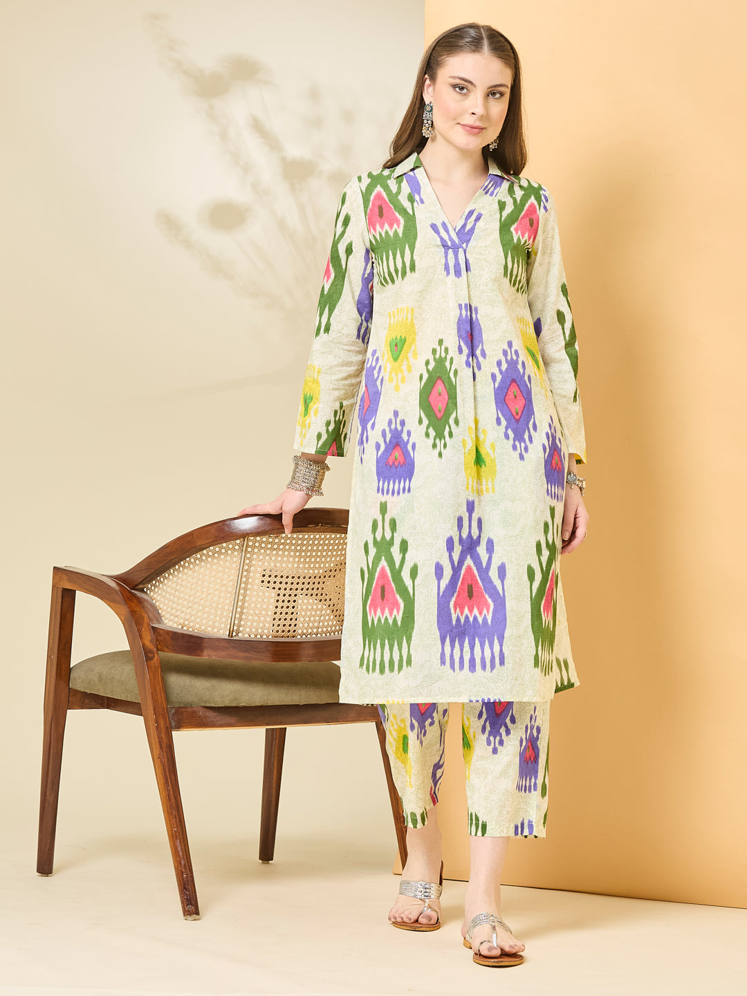 Printed Pure Cotton Straight Kurta Set