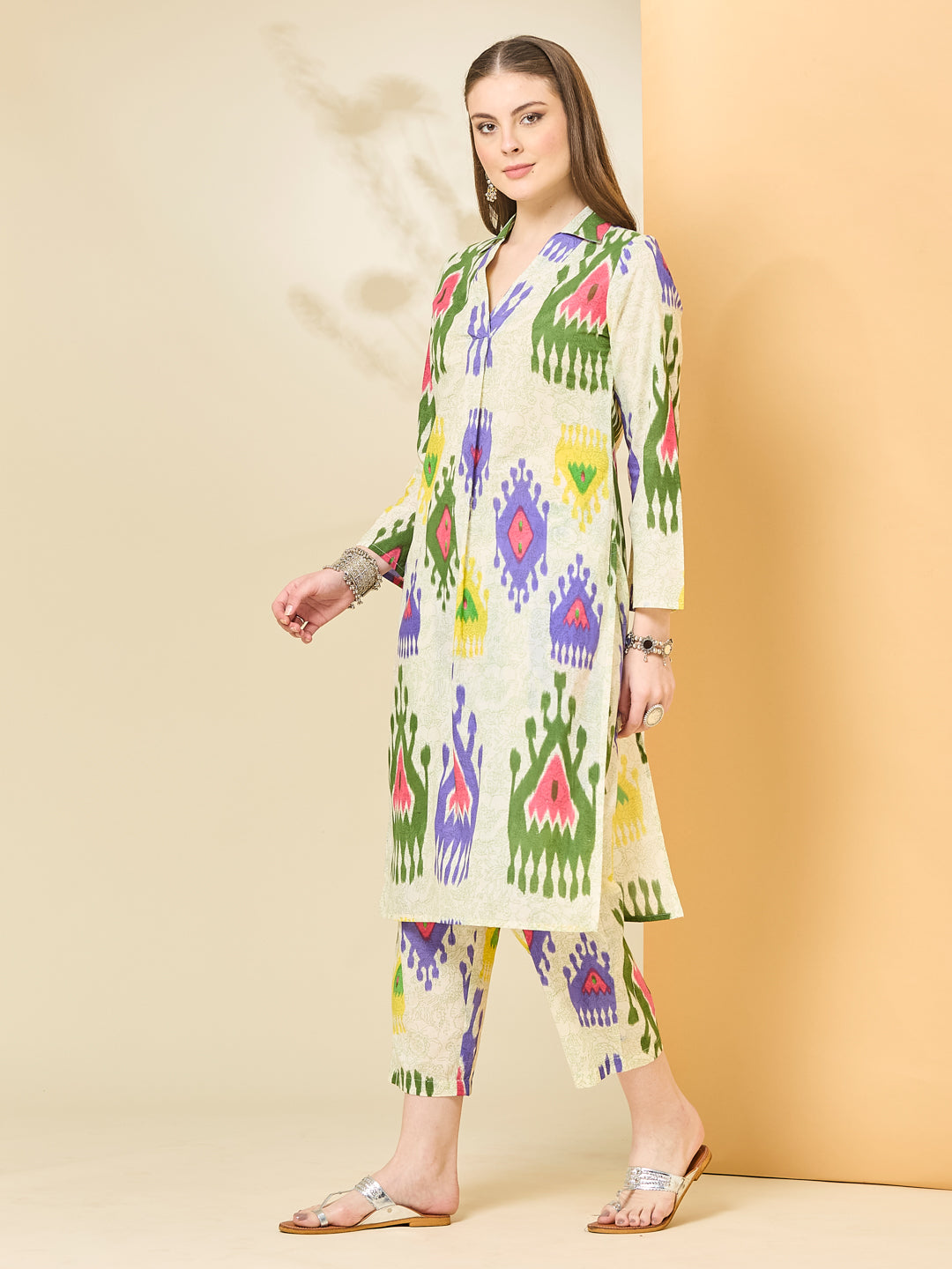 Printed Pure Cotton Straight Kurta Set