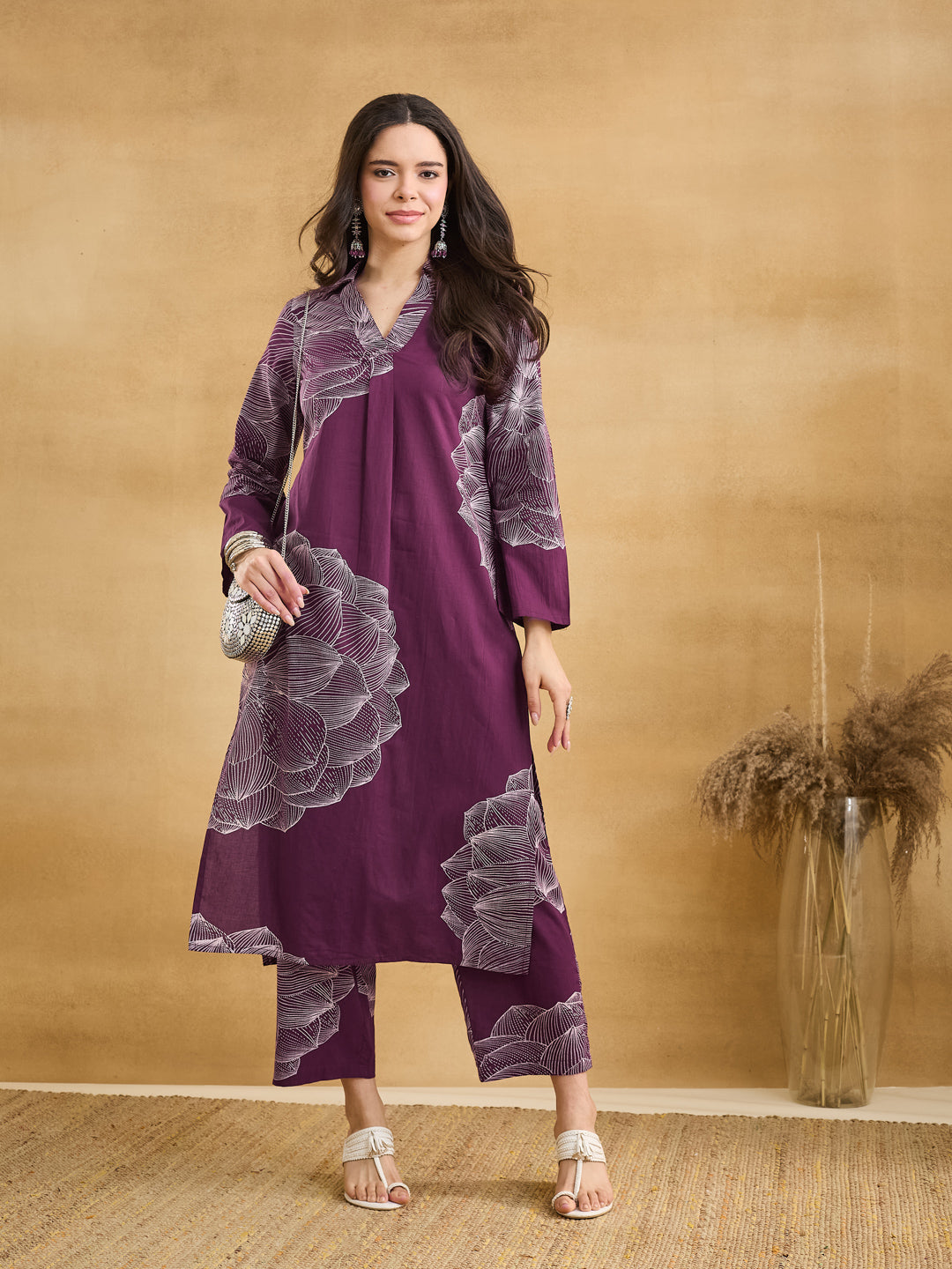 Printed Pure Cotton Straight Kurta Set