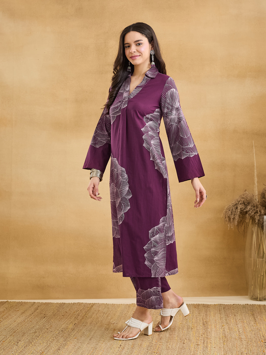Printed Pure Cotton Straight Kurta Set
