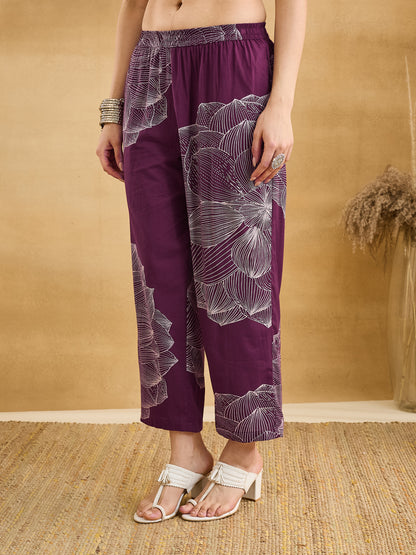 Printed Pure Cotton Straight Kurta Set