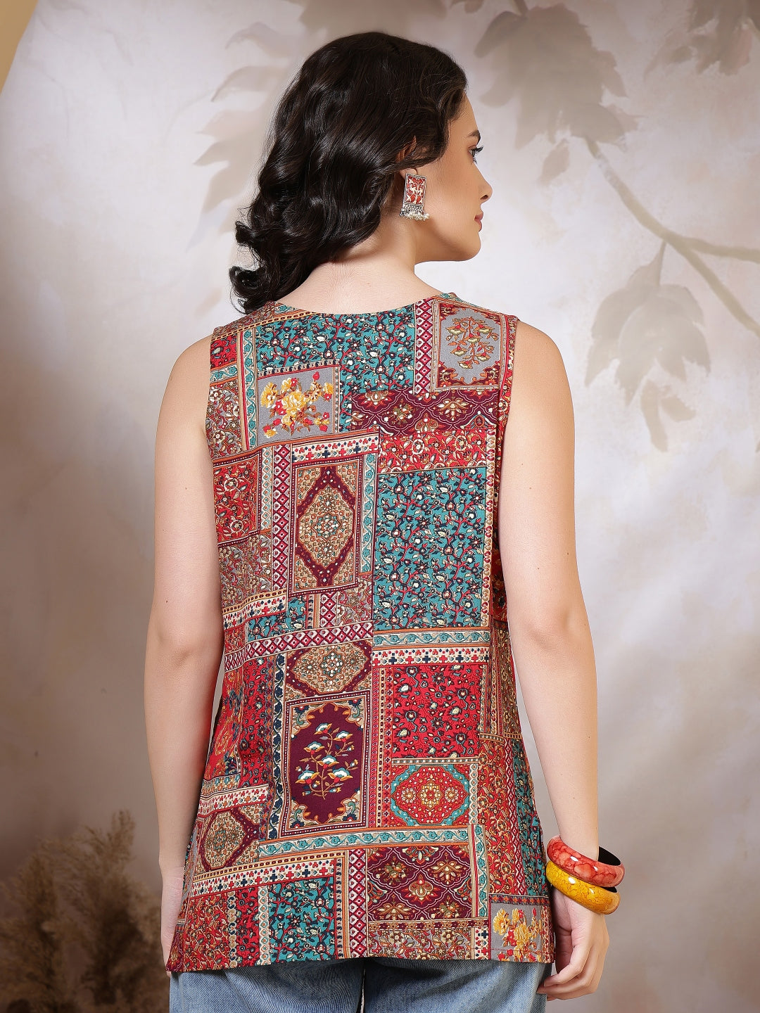 Printed Viscose Rayon Sleeveless Top