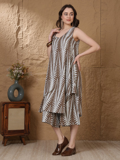 Printed Viscose Rayon Straight Kurta Set