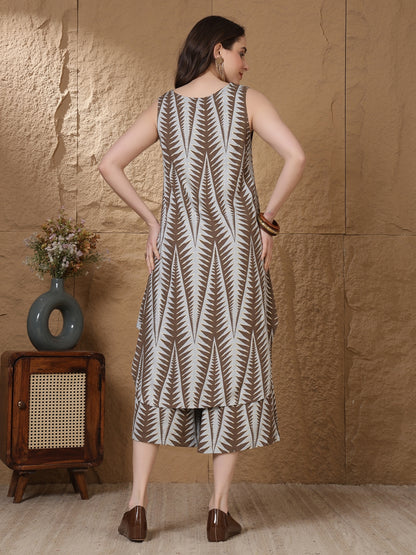 Printed Viscose Rayon Straight Kurta Set
