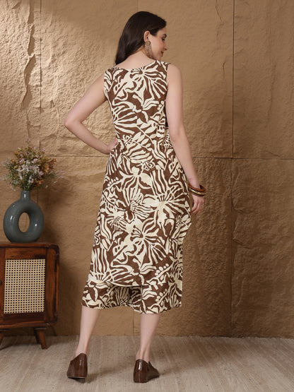 Printed Viscose Rayon Straight Kurta Set