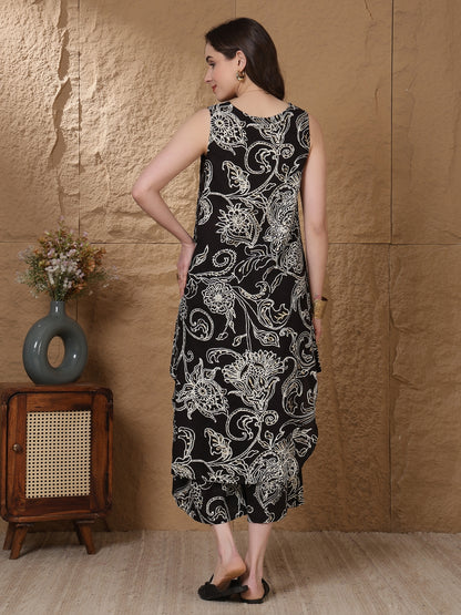Printed Viscose Rayon Straight Kurta Set
