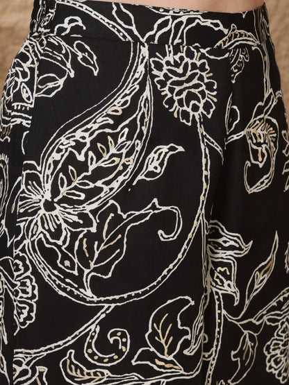 Printed Viscose Rayon Straight Kurta Set