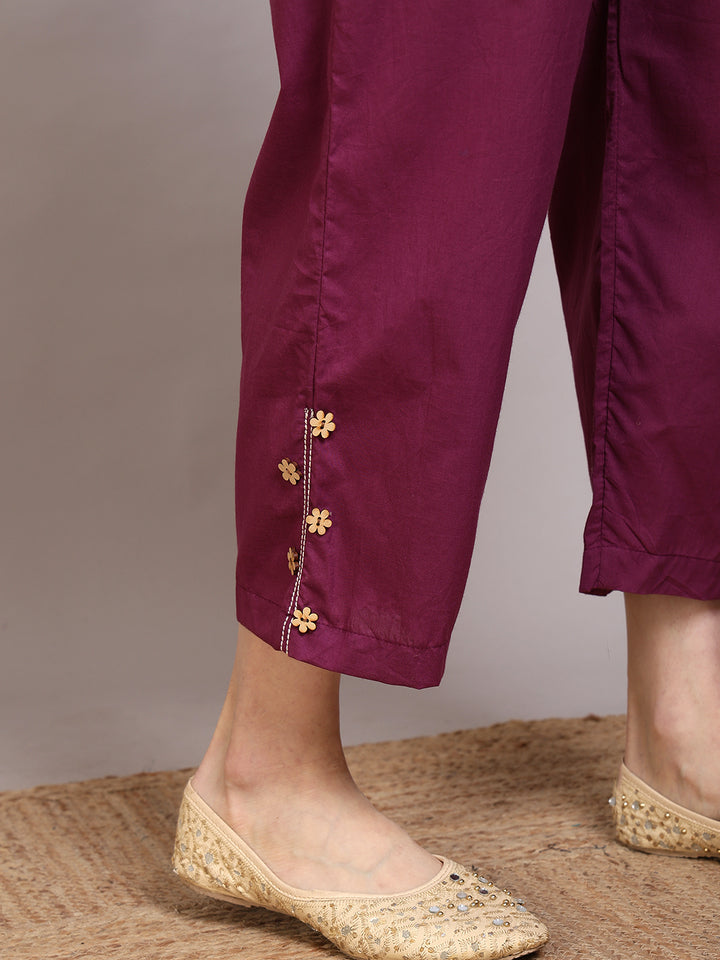 Dyed Pure Cotton Straight Kurta Set With Dupatta