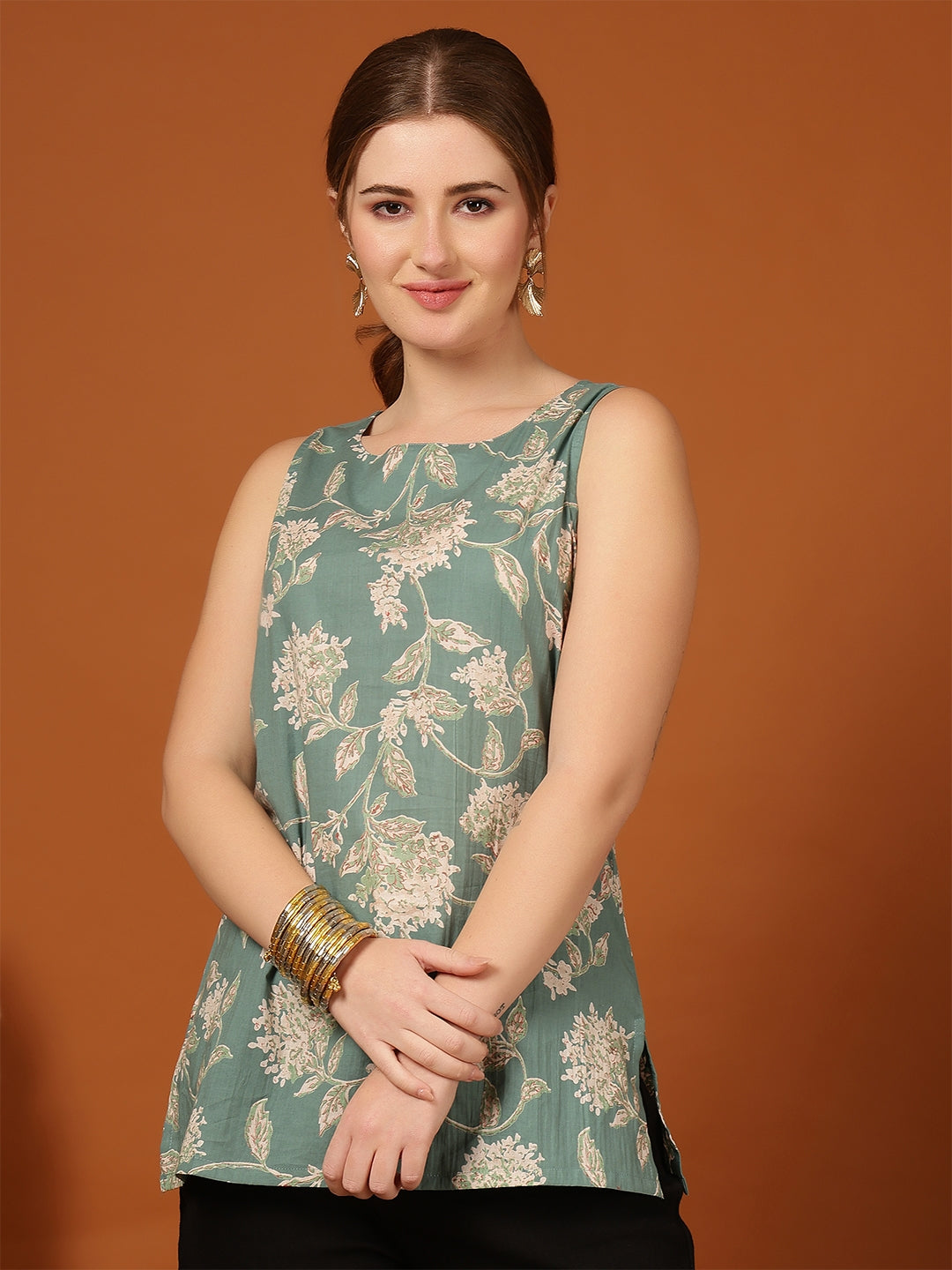 Printed Viscose Rayon Sleeveless Top