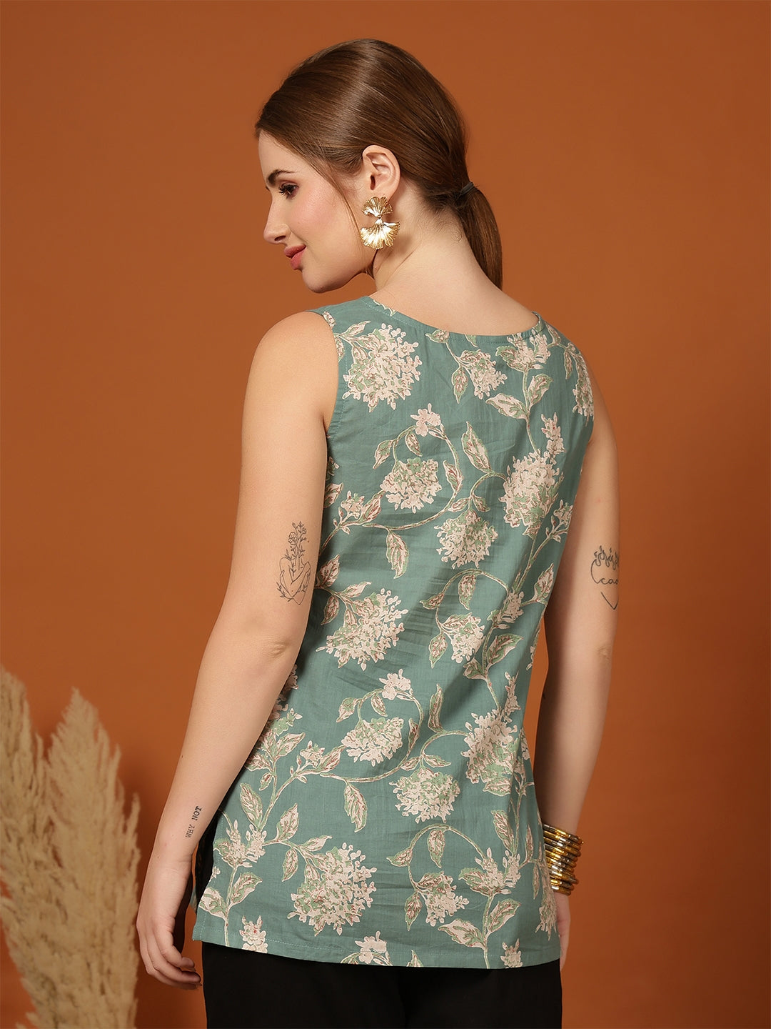 Printed Viscose Rayon Sleeveless Top