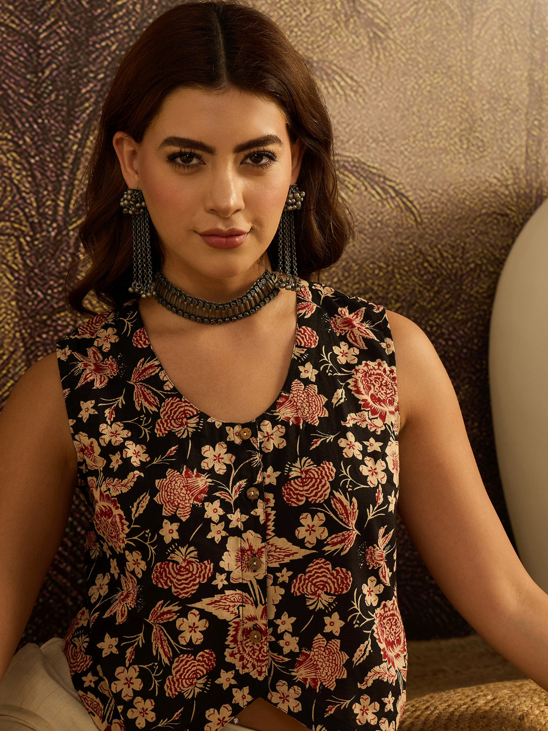 Floral Printed Cotton Vest Top