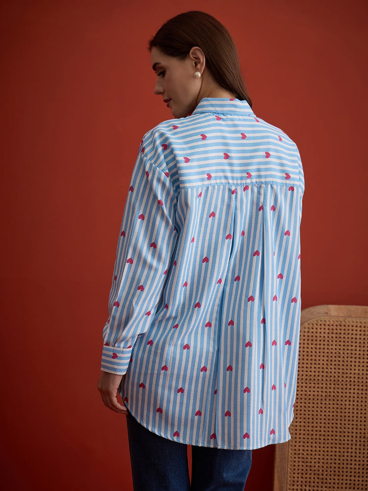 Striped Printed Cotton Shirt