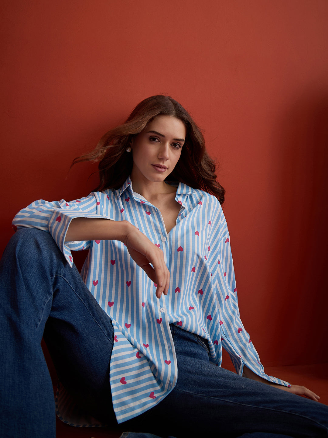 Striped Printed Cotton Shirt