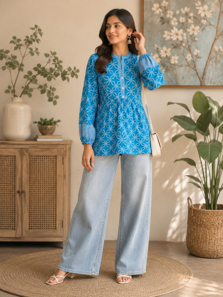 Bandhani Printed Rayon Empire Top