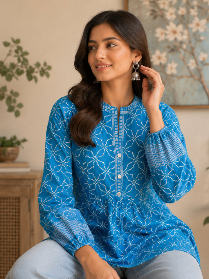 Bandhani Printed Rayon Empire Top