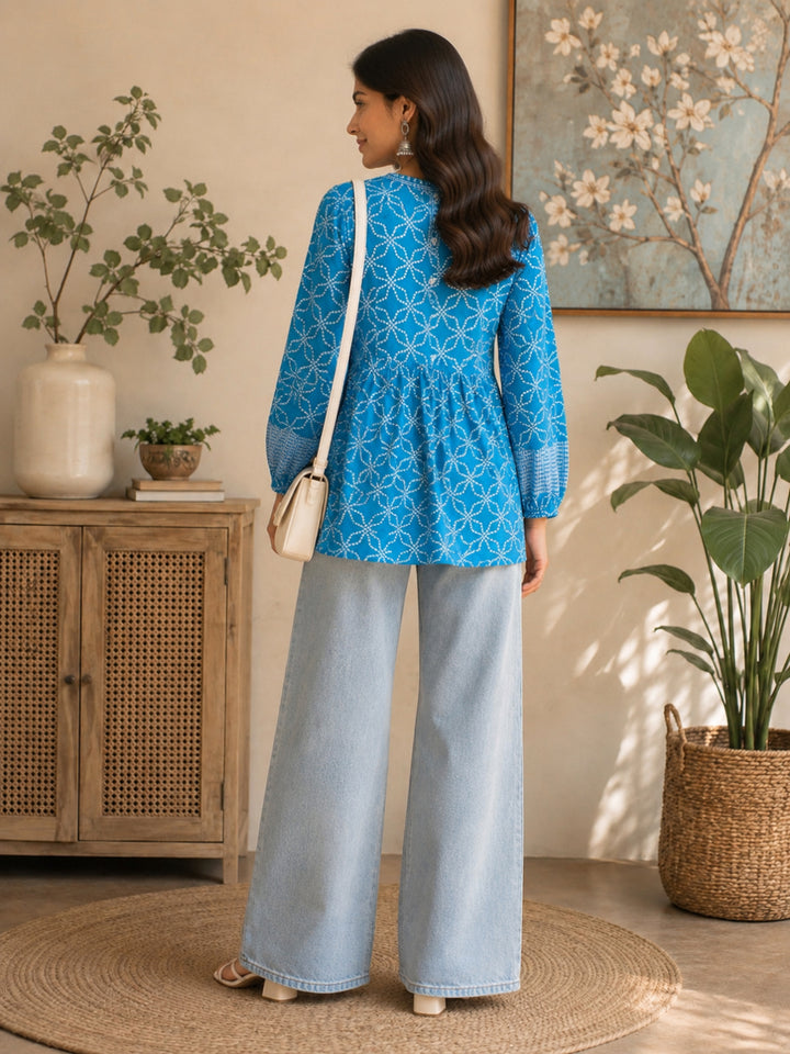 Bandhani Printed Rayon Empire Top