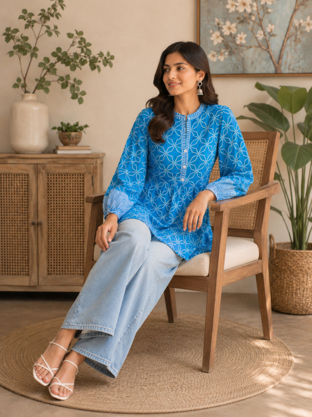Bandhani Printed Rayon Empire Top
