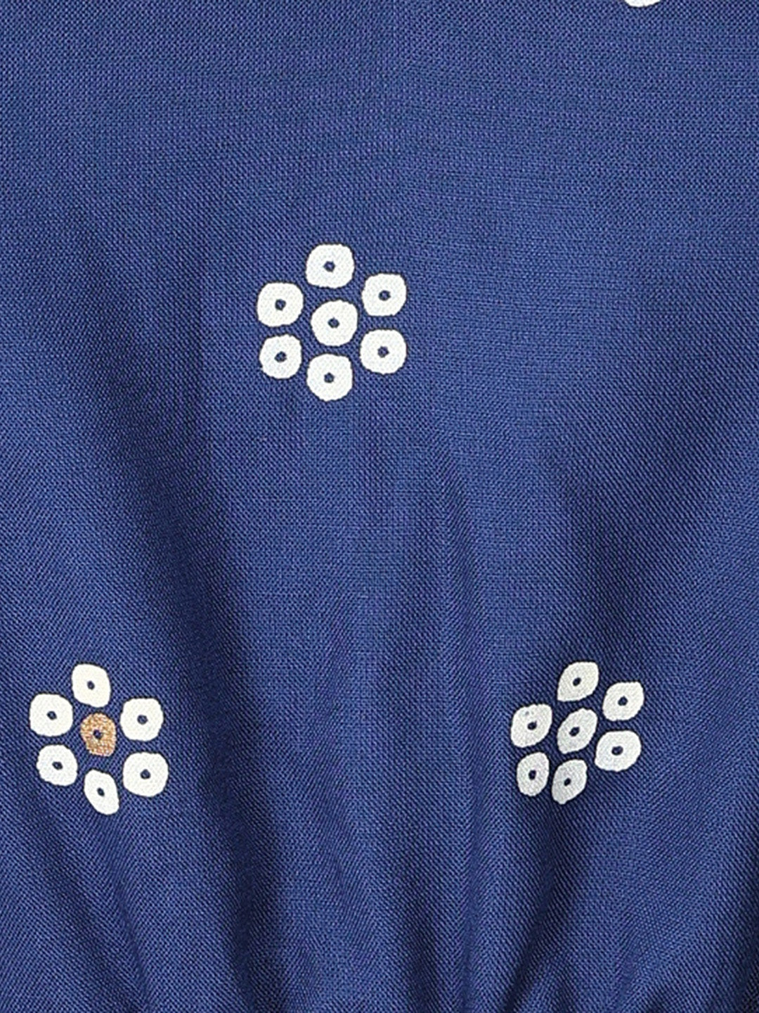 Blue Floral Printed Rayon Short Peplum Top