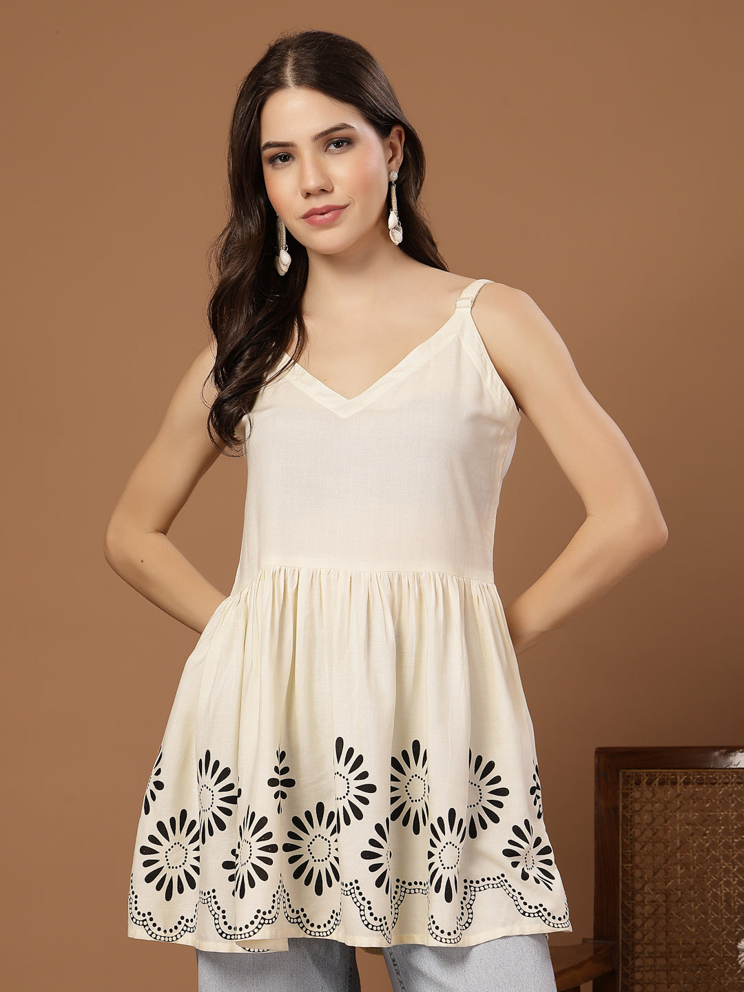 Solid Rayon Empire Top