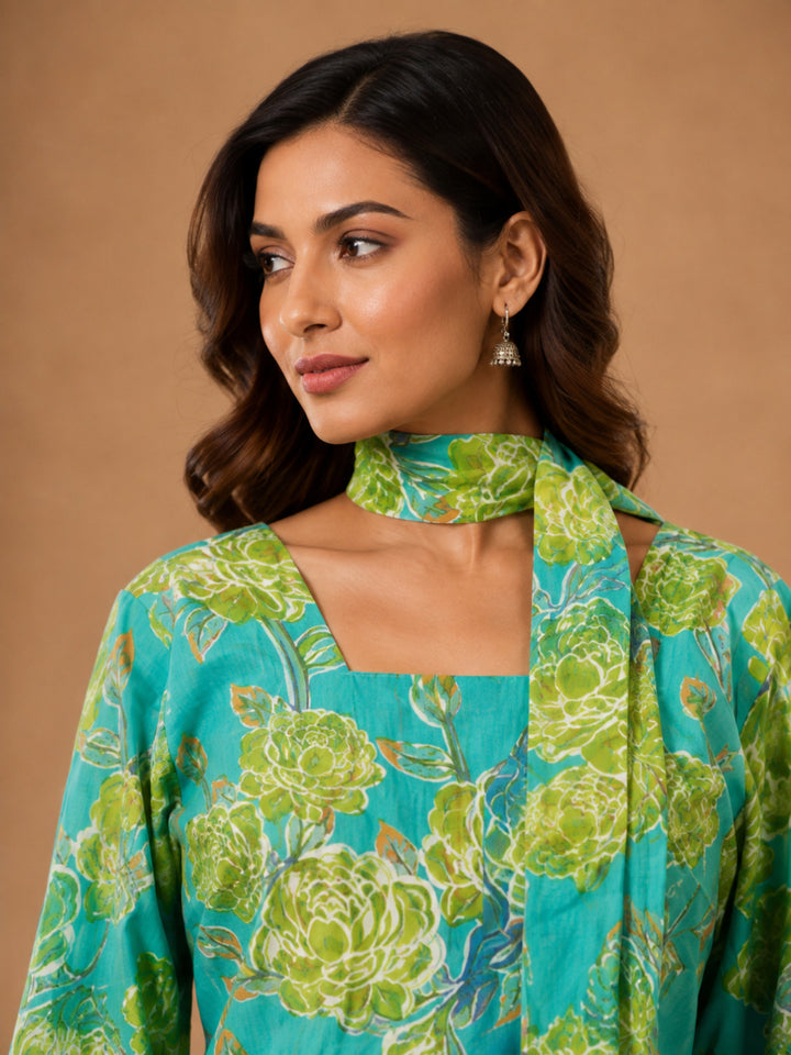 Floral Printed Cotton Straight Top