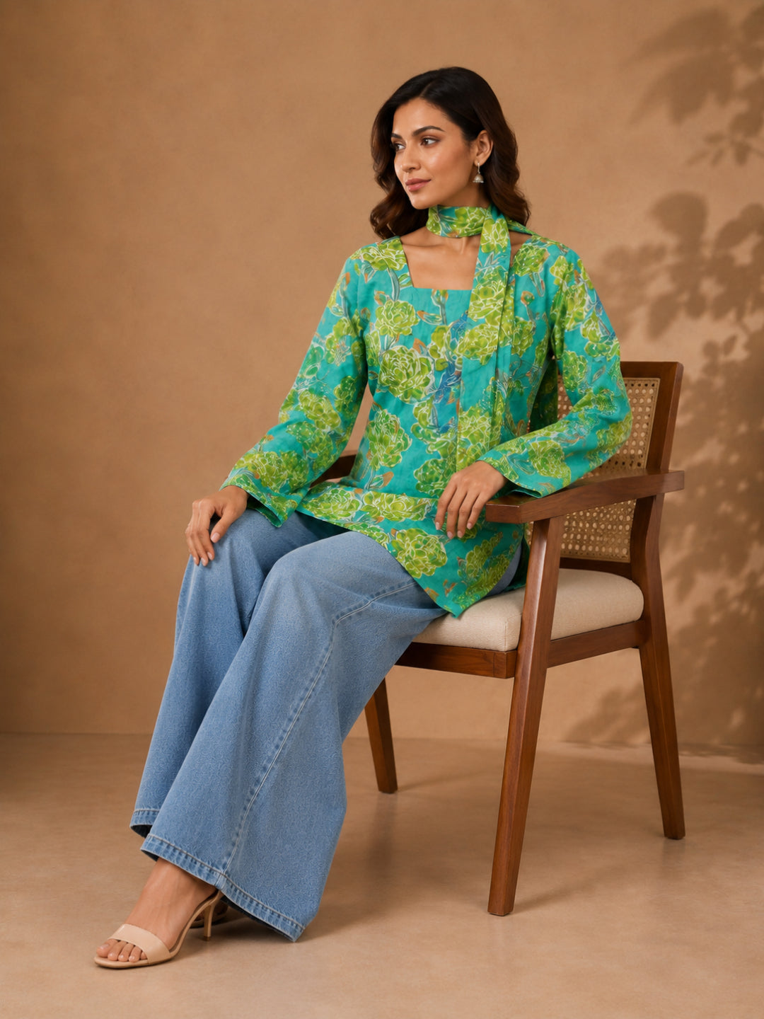 Floral Printed Cotton Straight Top