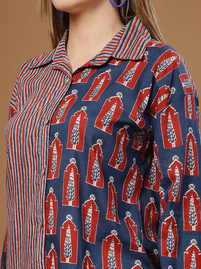 Ethnic Printed Cotton Shirt