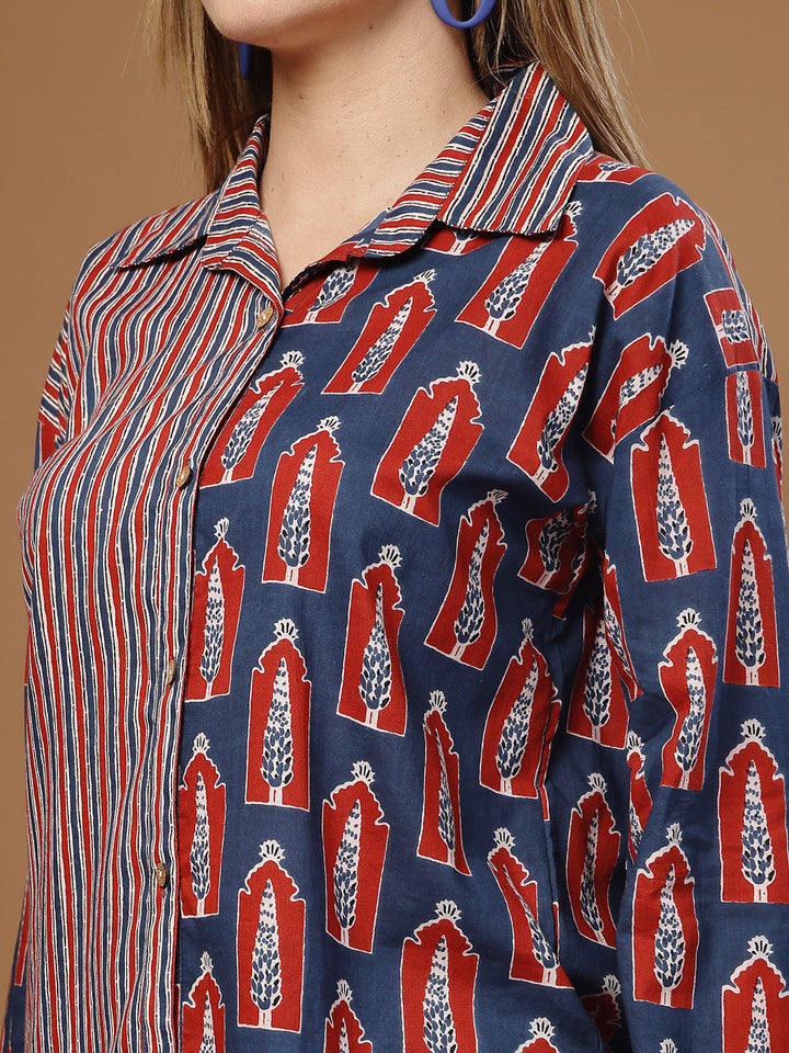 Ethnic Printed Cotton Shirt